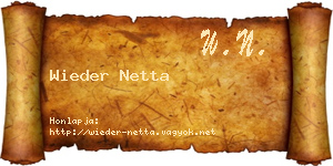Wieder Netta névjegykártya
